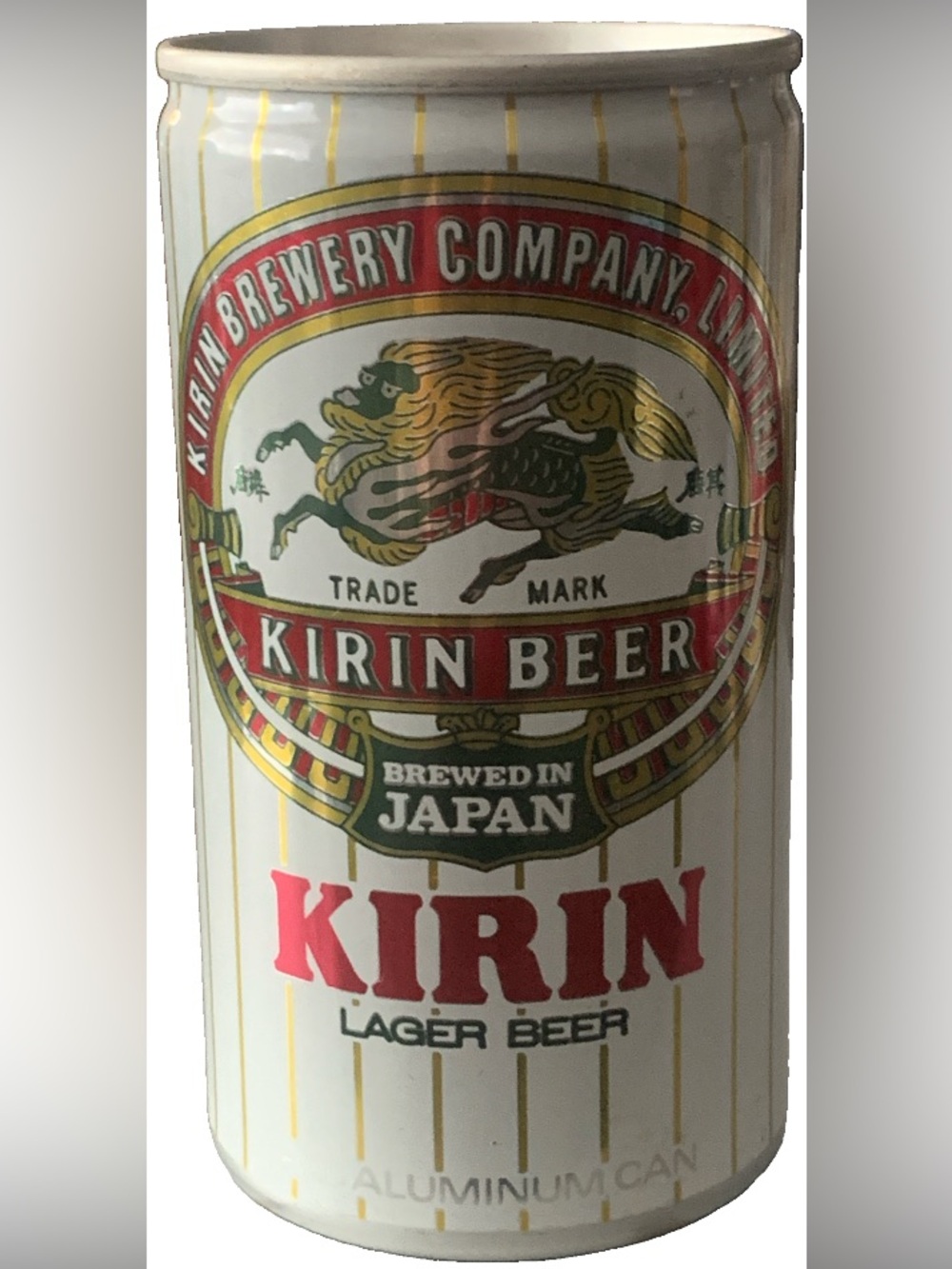 Vintage Beer Can Kirin Lager Beer Tab Empty Brewed in Japan Aluminum Can